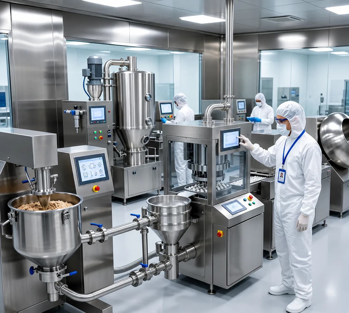 Pharmaceutical formulation process equipment for solid, liquid and semi-solid dosage forms